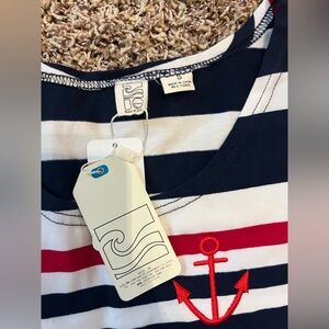 Striped Nautical Anchor Tank T-Shirt dress